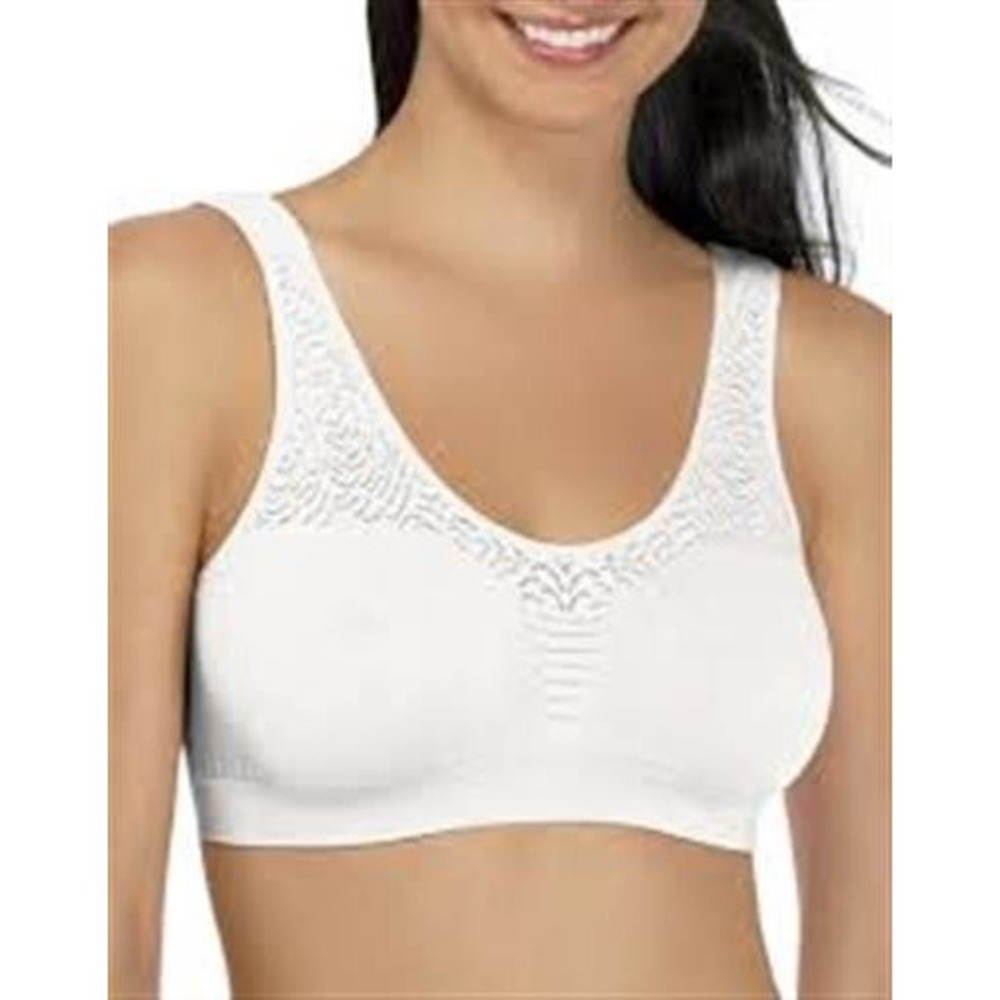 NWT Bali M Comfort Revolution Microfiber Crop Top Bra 103J White 117288